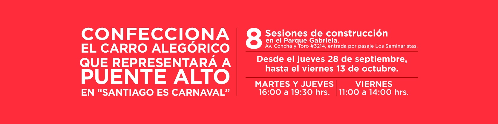 Confecciona el carro alegórico que representará a Puente Alto en “Santiago es Carnaval”.